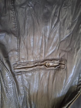 Cazadora Zara Cuero Negra Talla XL