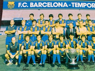 Póster original FC Barcelona 1985-86 con firmas