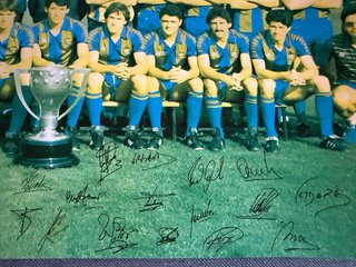 Póster original FC Barcelona 1985-86 con firmas