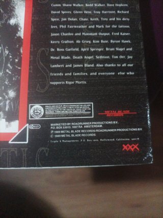 Vinilo Rigor Mortis Freaks 1ª Edición 1989