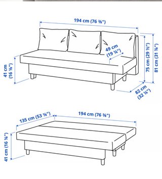 Sofá-cama IKEA NYHAMN Cinza