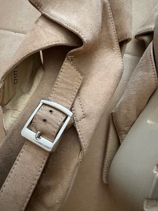Sandalias de plataforma tacón beige