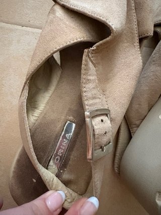 Sandalias de plataforma tacón beige