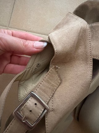 Sandalias de plataforma tacón beige