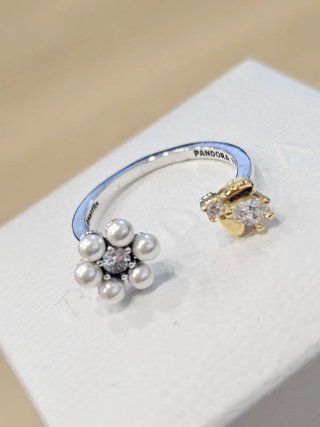 Anillo Pandora Abeja Flor Talla 54+caja