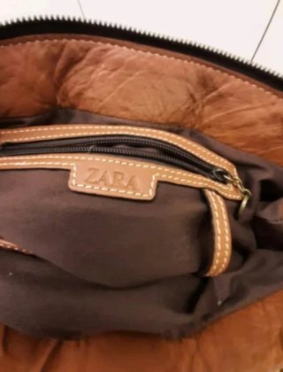 Bolso de hombro Zara piel marrón