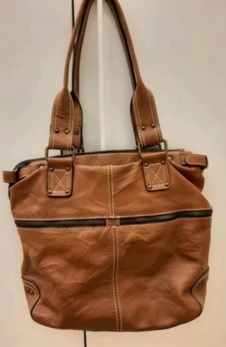 Bolso de hombro Zara piel marrón