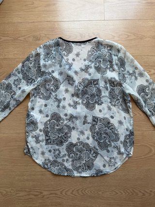 Blusa Springfield mujer L blanco y negro