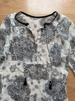 Blusa Springfield mujer L blanco y negro