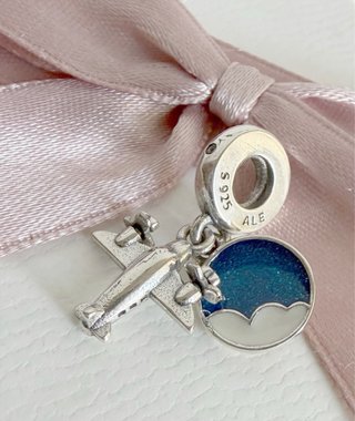 Pandora Charm Avión y Globo Azul