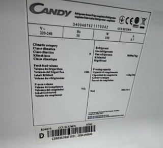 Frigorífico Combi Candy Blanco