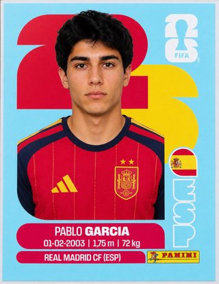 Cromo personalizado 2 estrellas mundial 2026