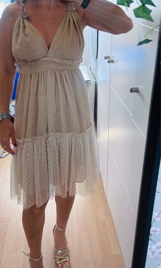 Vestido boho tirantes beige