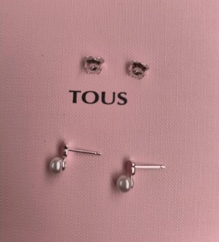 Pendientes Tous Oso Perla Rosa