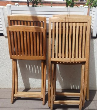Sedie pieghevoli in teak 100% in legno