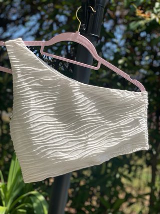 Top monospalla Shein bianco taglia S