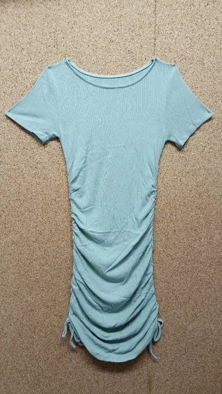 Vestido Mujer Talla Única Teal Fruncido