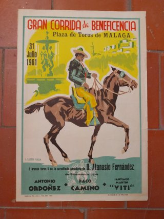Cartel Gran Corrida Beneficencia Málaga 1961