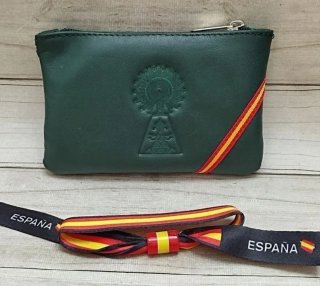 MONEDERO PIEL AUTÉNTICA + PULSERA VIRGEN DEL PILAR