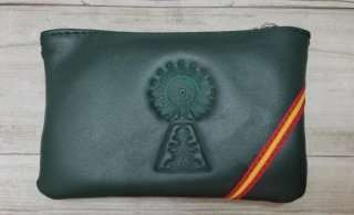 MONEDERO PIEL AUTÉNTICA + PULSERA VIRGEN DEL PILAR