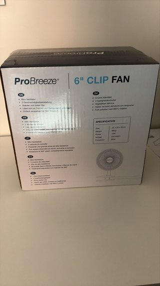 Ventilador ProBreeze 6 Clip Fan Nuevo