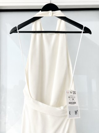 Vestido Halter Zara The Collection Blanco Talla М