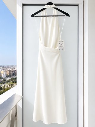 Vestido Halter Zara The Collection Blanco Talla М