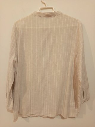 Camisa Zara Talla M Rayas Beige y Blancas