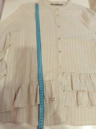 Camisa Zara Talla M Rayas Beige y Blancas