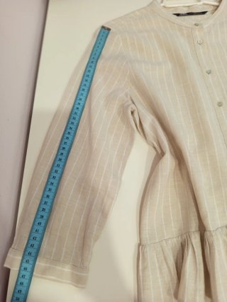 Camisa Zara Talla M Rayas Beige y Blancas