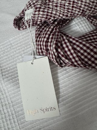 Blusa cuadros Vichy granate y blanca