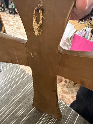 Cruz antigua madera Cristo metálico