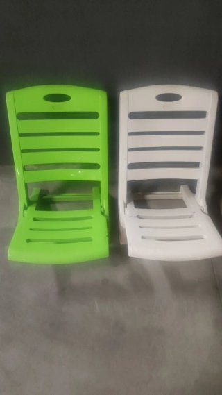 Sillas de Playa Plegables Plástico (Verde y Blanco