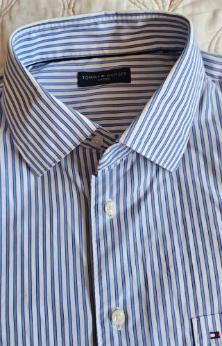 Camisa Tommy Hilfiger Rayas Azul y Blanco