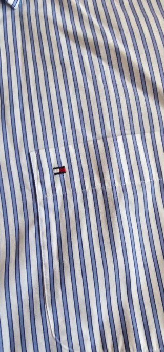 Camisa Tommy Hilfiger Rayas Azul y Blanco