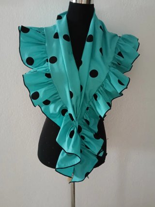 Mantoncillo Flamenco Lunares Turquesa