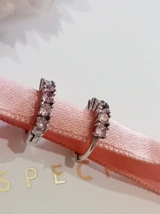 Pendientes Aro Plata S925 Circonitas Rosas