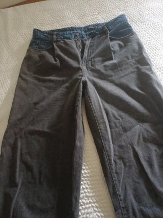 Pantalones globo bicolor vaqueros