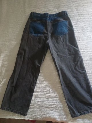 Pantalones globo bicolor vaqueros