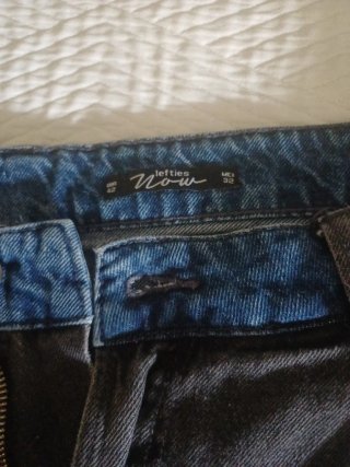 Pantalones globo bicolor vaqueros