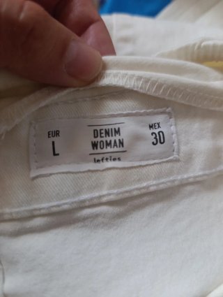 Pantalones premamá blancos skinny Talla L