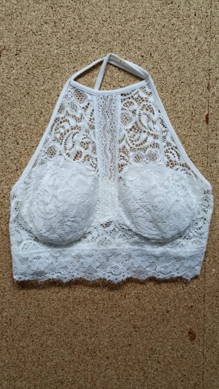 Top encaje blanco halter talla única