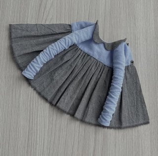 Vestito Blythe azzurro grigio con colletto