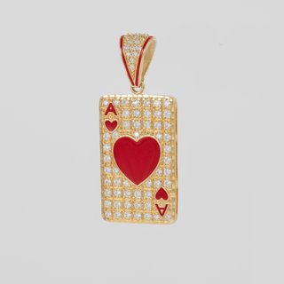 Colgante Carta As de Corazones de oro 18k 750