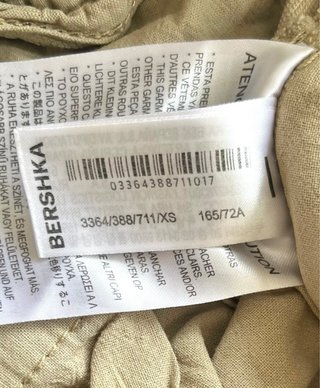 Pantalón corto short cargo Bershka Talla XS beige