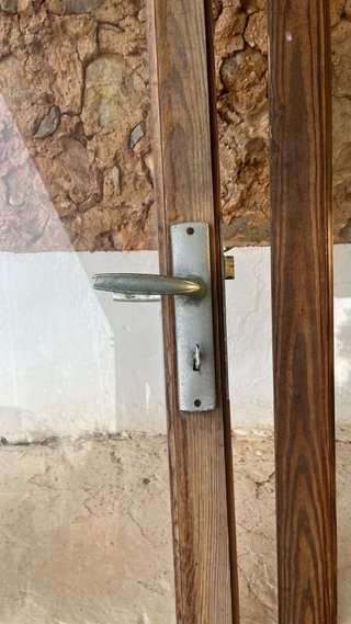 Puerta balconera madera 2 hojas