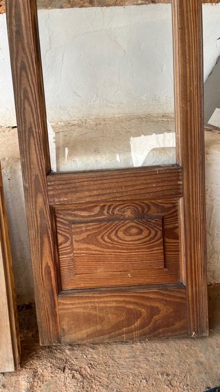 Puerta balconera madera 2 hojas