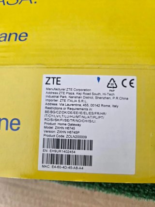 Modem ZTE ZXHN H6745 Router WiFi7  LAN 2.5