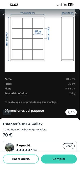 Estantería Kallax Ikea con cajones y cestas