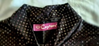 Top lentejuelas negro y plateado Talla S
